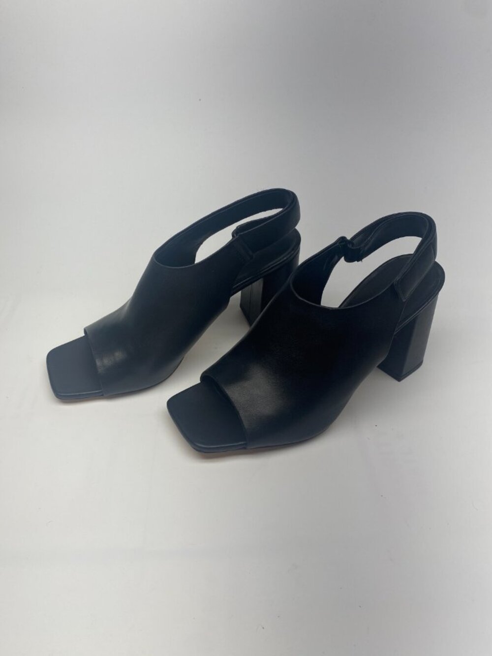 Vince Womens Niara Black Leather Block Heel Slingback Sz 10 M